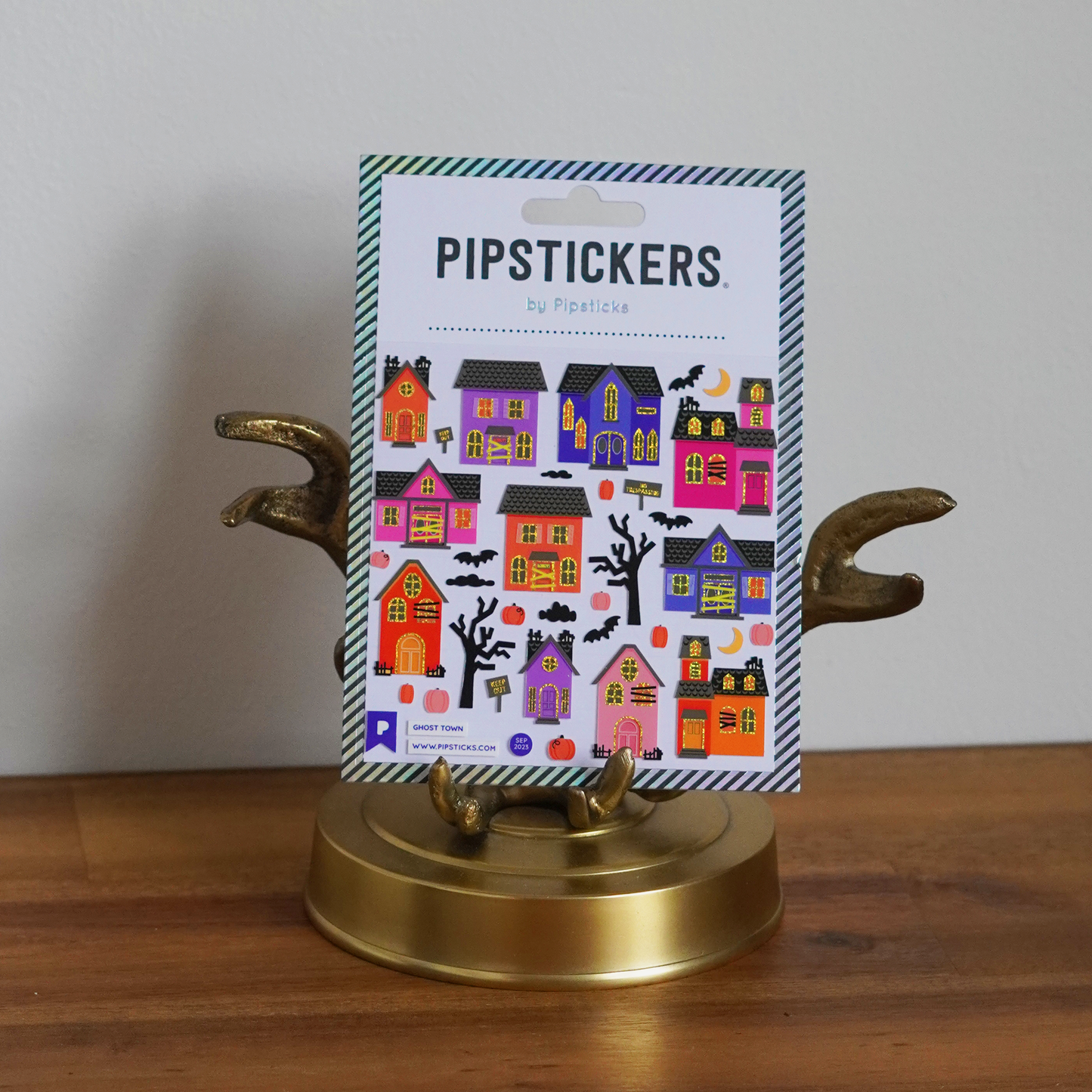 Halloween Haunted House Greeting Card Set: Pack of 3 + Stickers