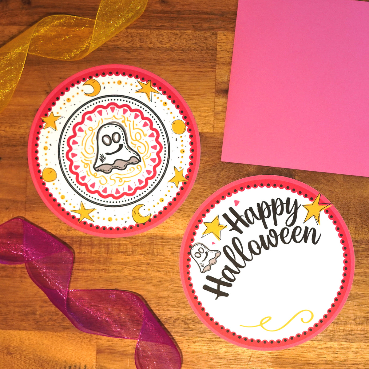 Spooky Little Circles - Set of 4 Halloween Cards