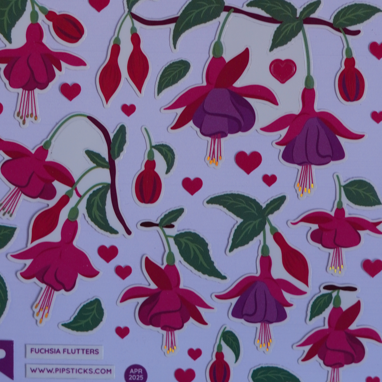 Fuschia Flutters Stickers