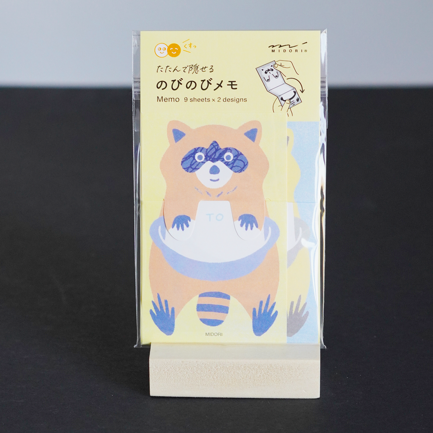Stretchy Raccoon Foldable Notes - Midori