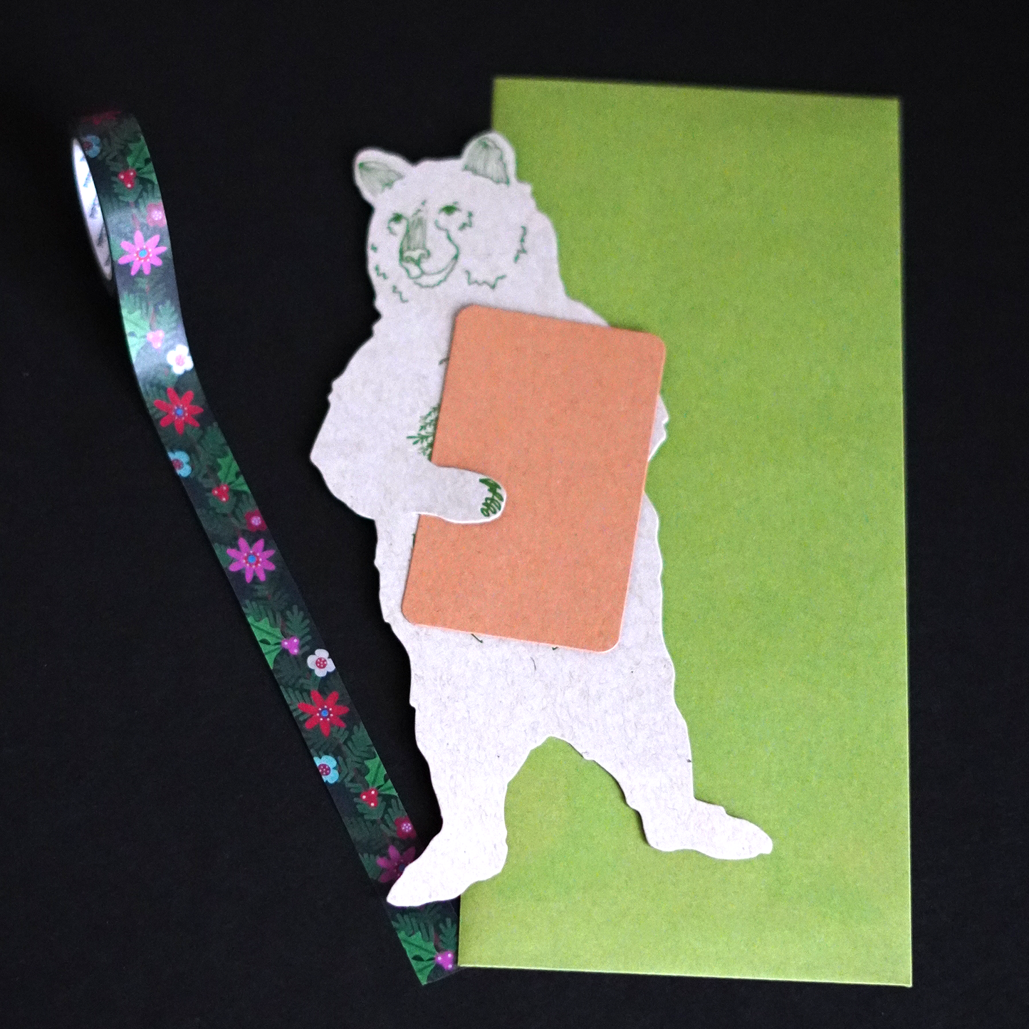 Winter Wildlife Holiday Cards - Set of 3 + Washi Tape