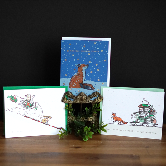 Mistletoe & Mittens Holiday Cards - Set of 3