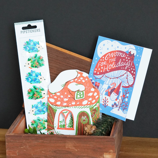 Gnome for the Holidays Cards - Set of 2 + Stickers