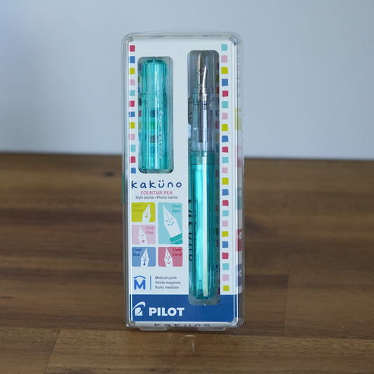 Pilot Kakuno Translucent Fountain Pen - Aqua, Medium Nib