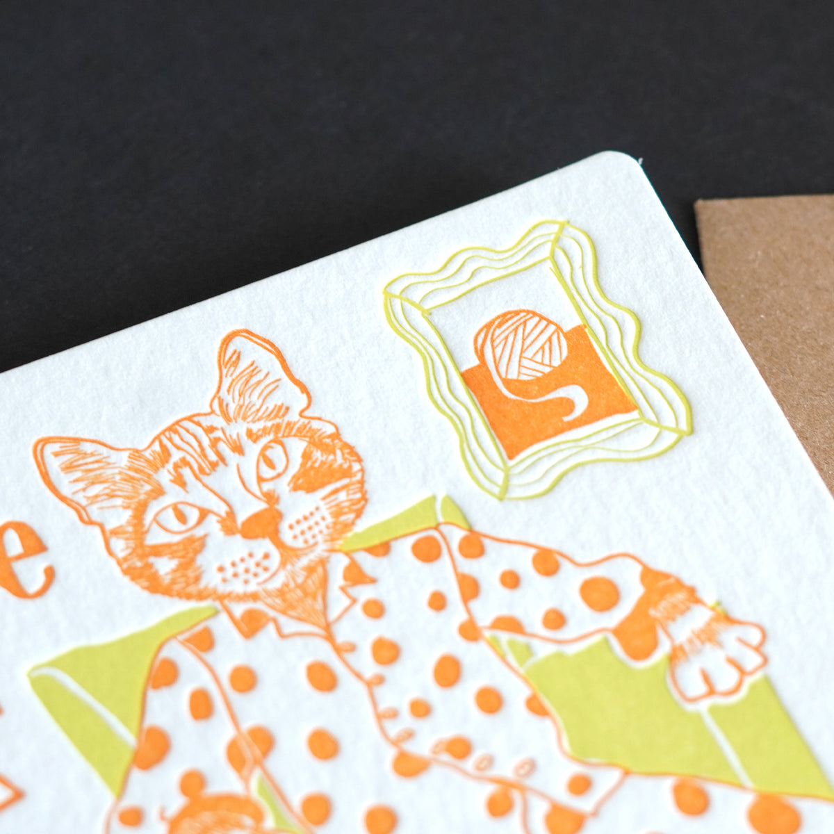 Cat's Pajamas Letterpress Greeting Card