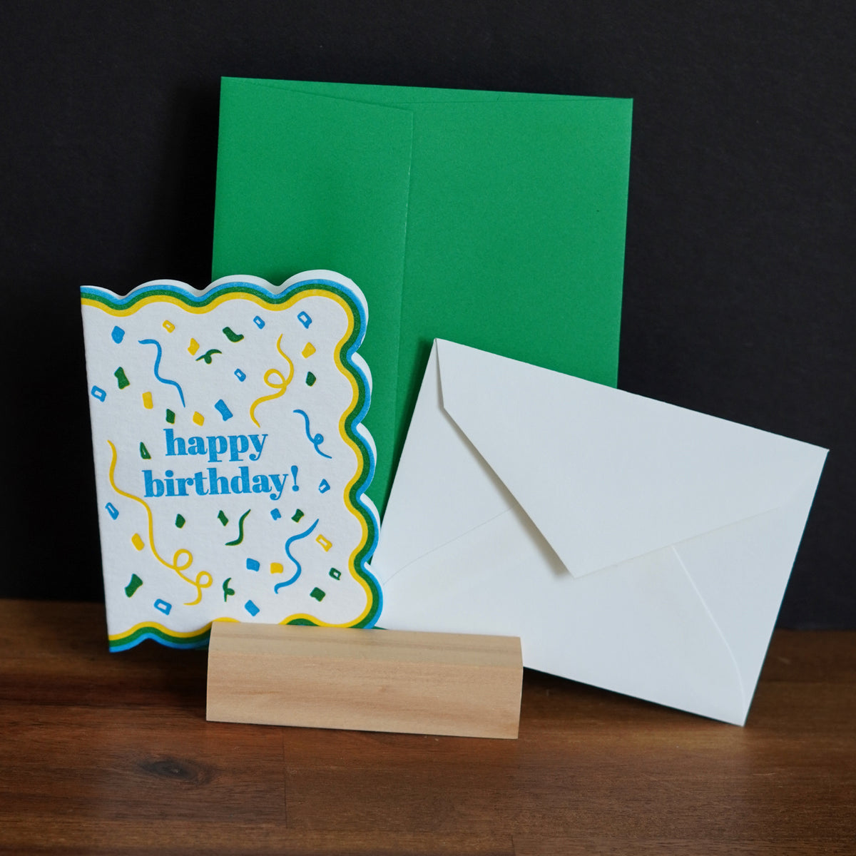 Confetti Mini Letterpress Birthday Card