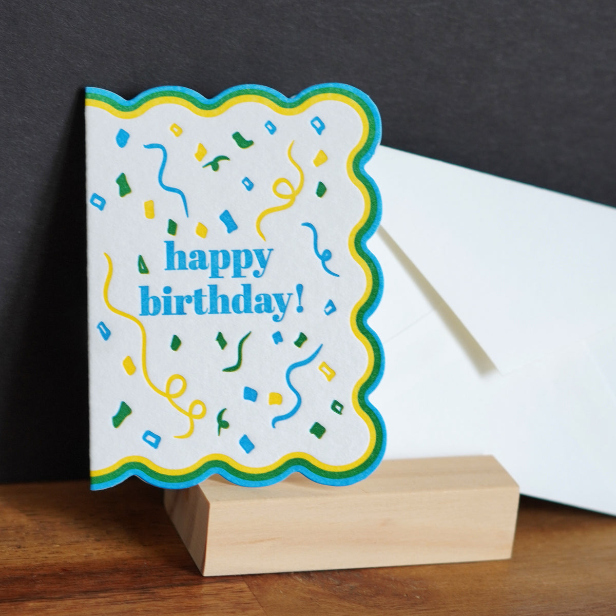 Confetti Mini Letterpress Birthday Card