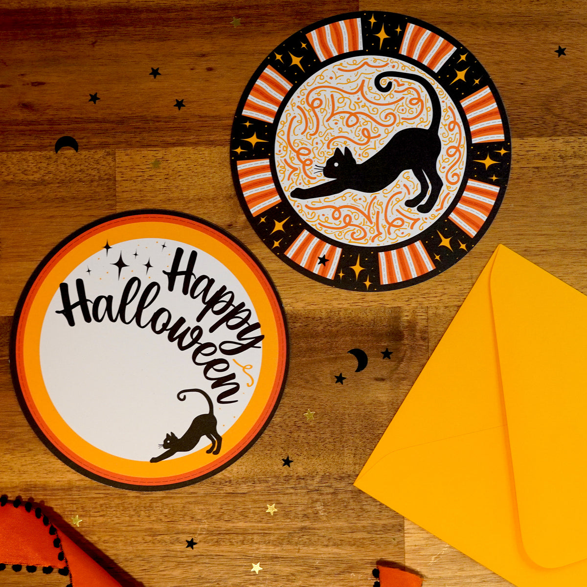 Spooky Little Circles - Set of 4 Halloween Cards