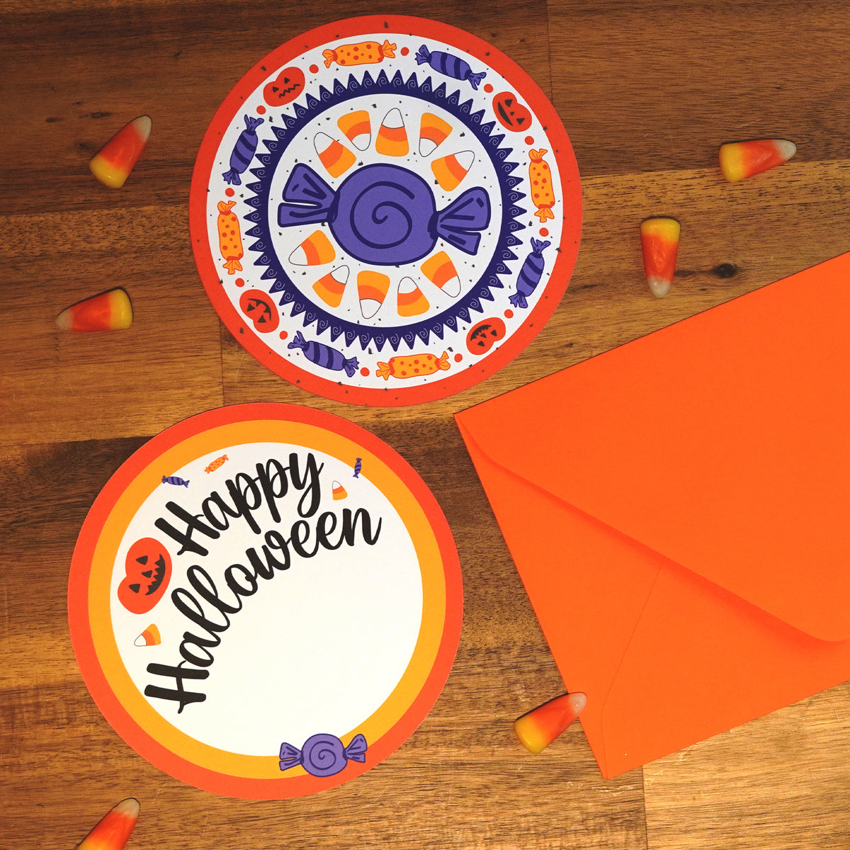 Spooky Little Circles - Set of 4 Halloween Cards