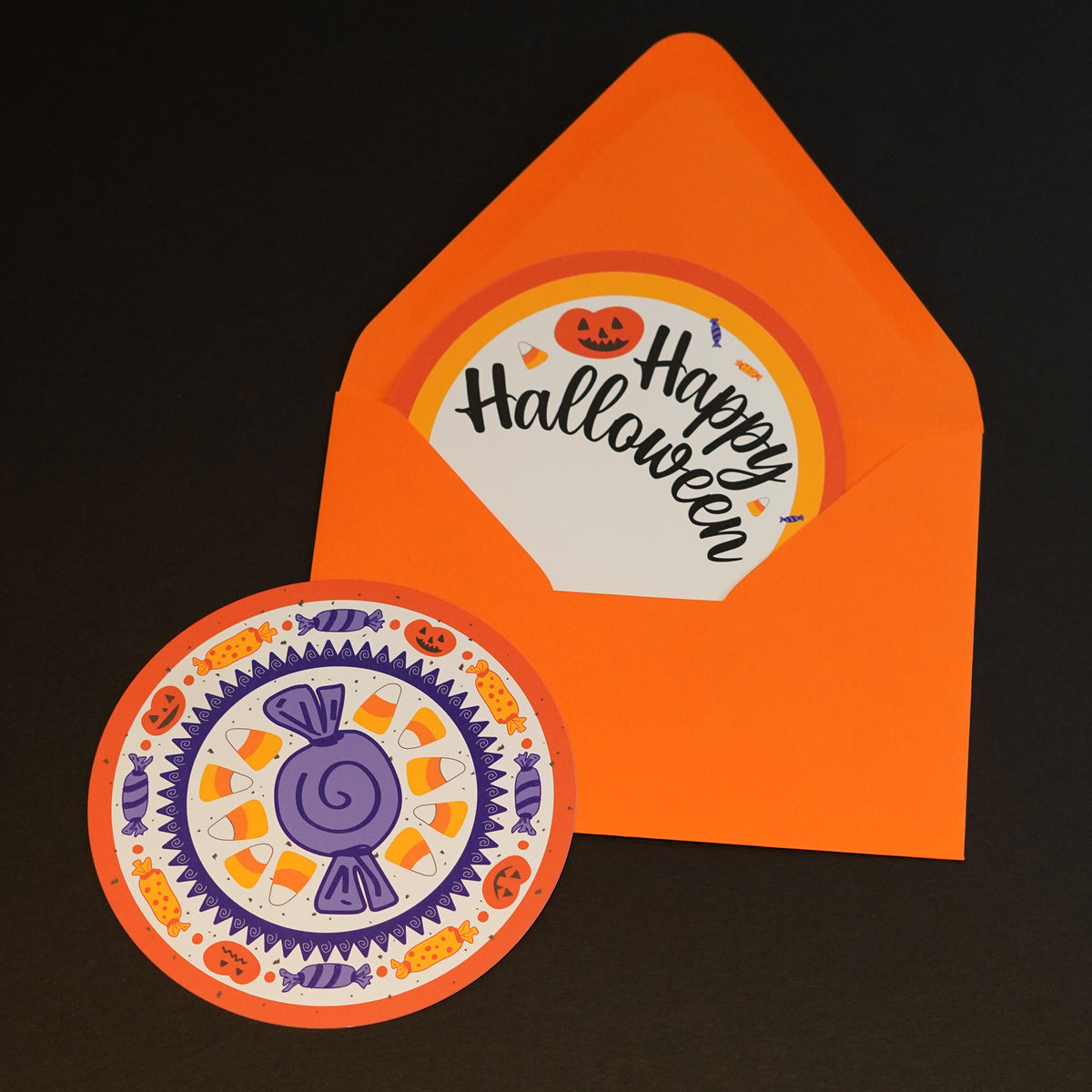 Spooky Little Circles - Set of 4 Halloween Cards