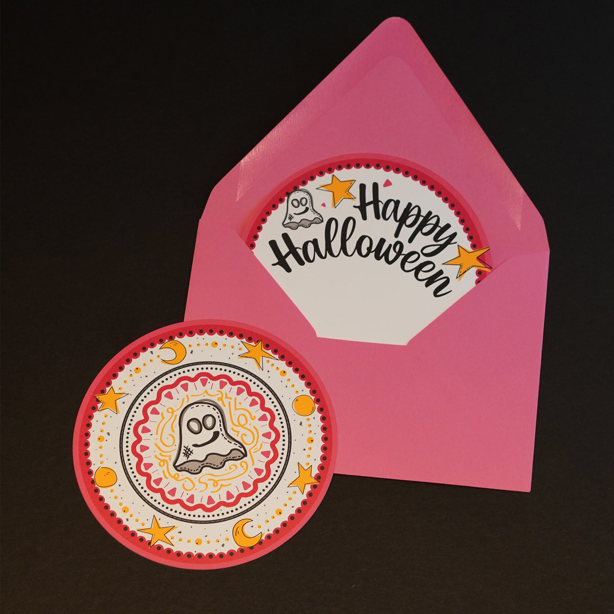 Spooky Little Circles - Set of 4 Halloween Cards