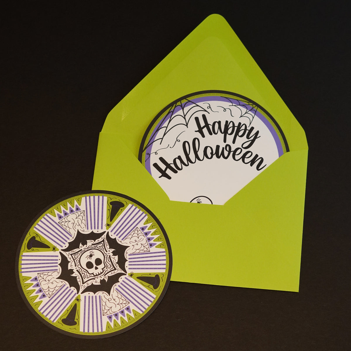 Spooky Little Circles - Set of 4 Halloween Cards