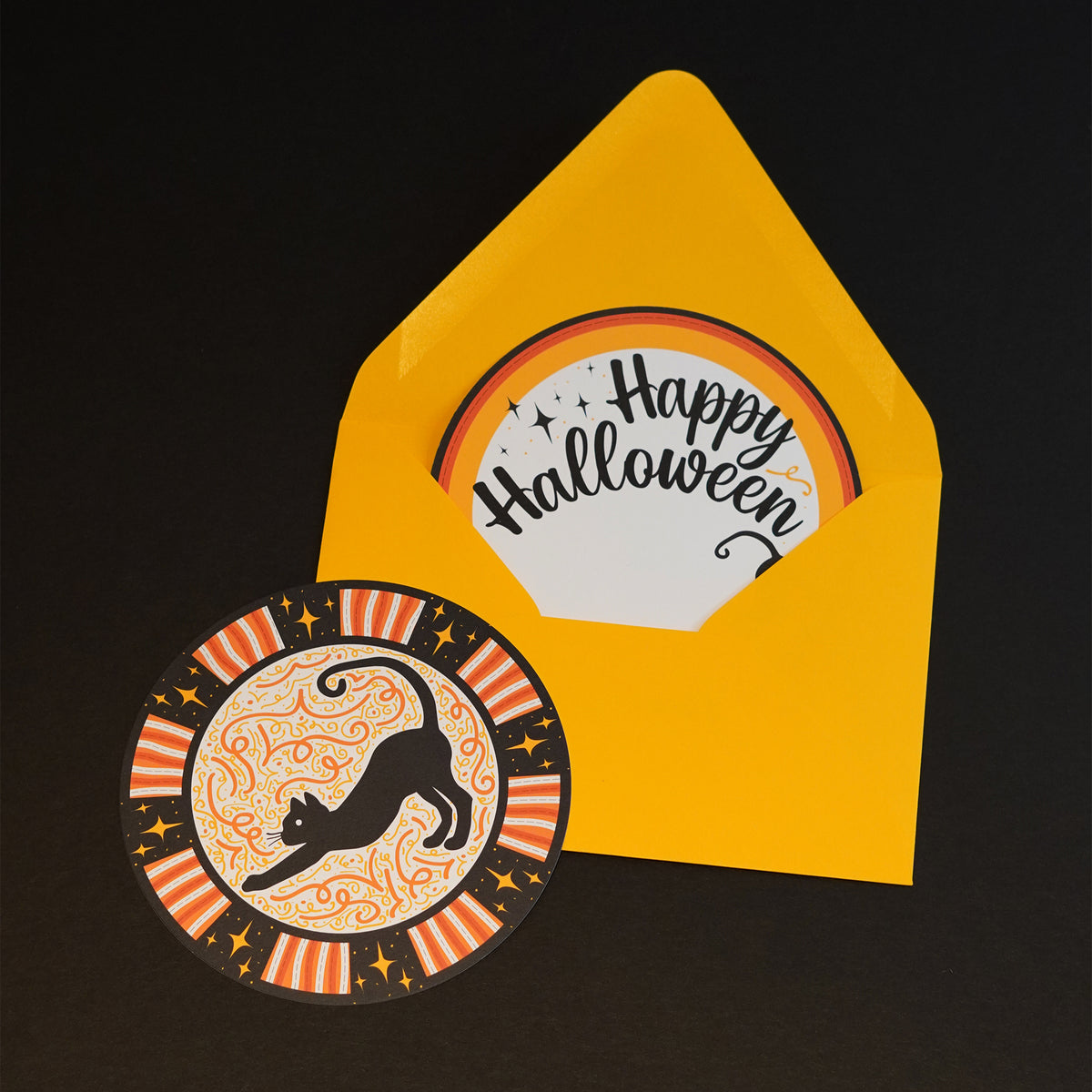 Spooky Little Circles - Set of 4 Halloween Cards