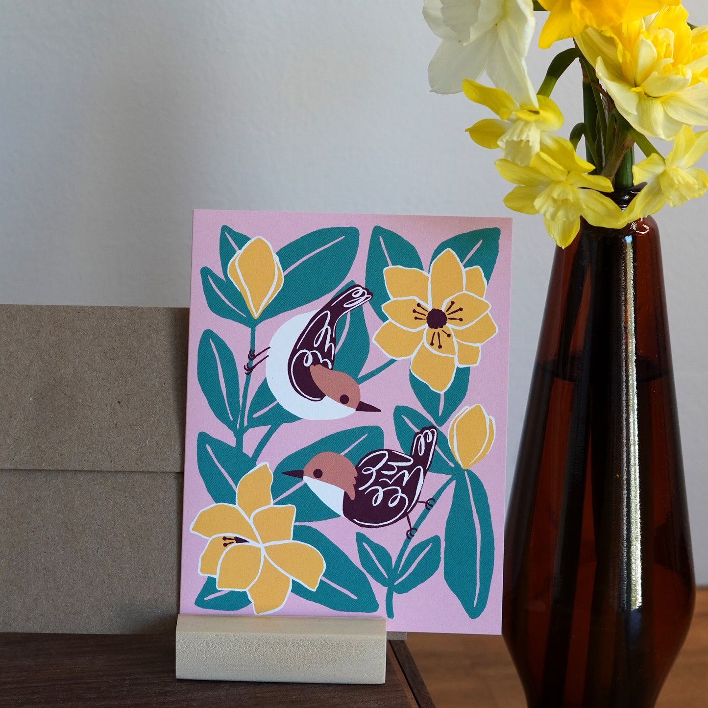 Nuthatches & Magnolia Greeting Card
