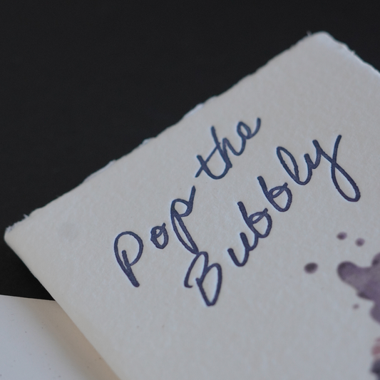 Pop The Bubbly Handmade Paper Celebration Card