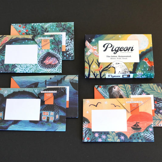 Harvest Moon Owl Folding Letters - Pack of 6 Pigeon Post