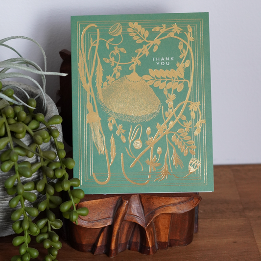 Golden Sage Thank You Card