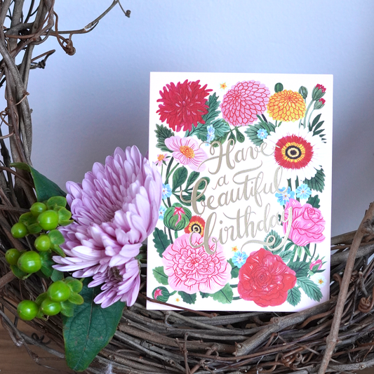 Golden Garden Birthday Cards - Set of 3