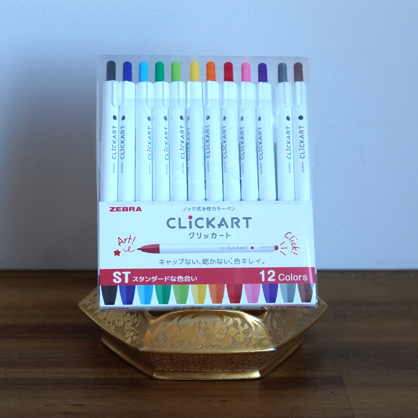 CLiCKART Retractable Felt Tip Marker - Set of 12