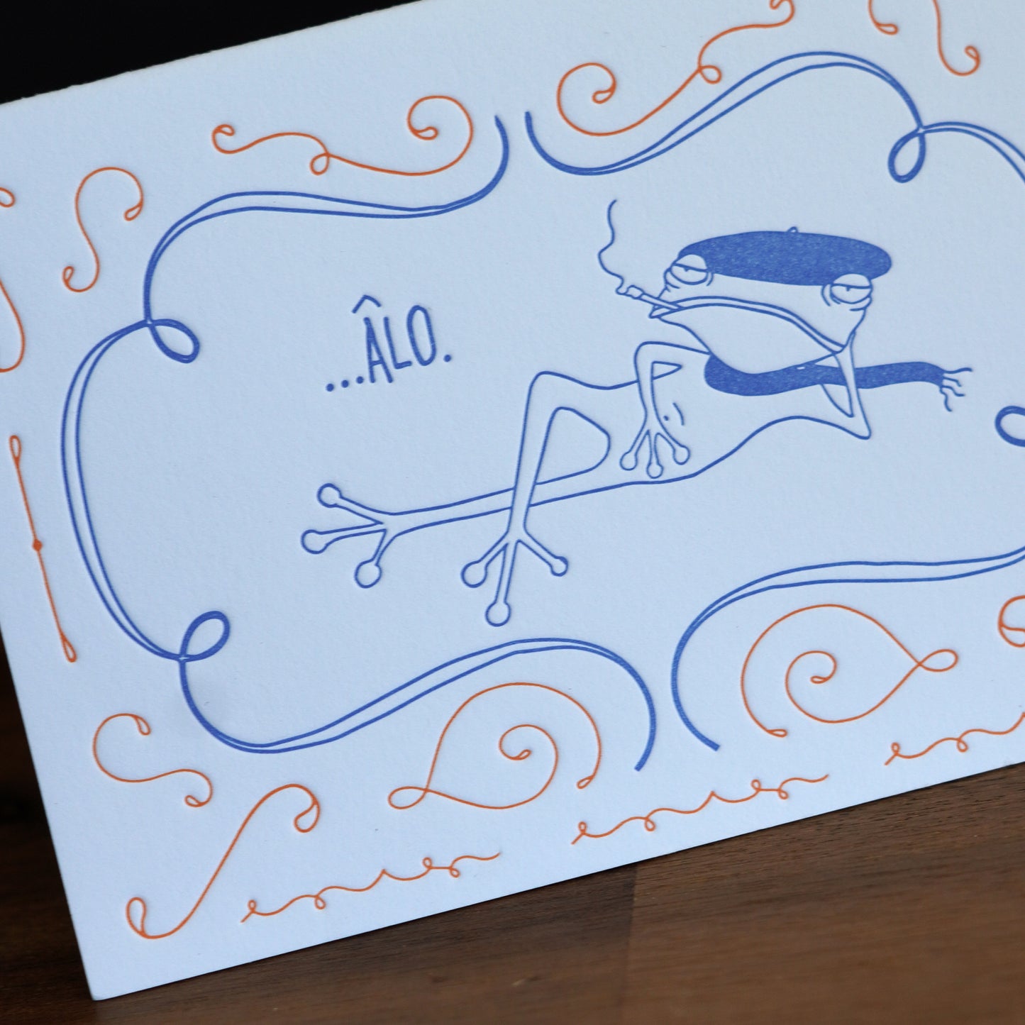 Le Frog Hello Greeting Card