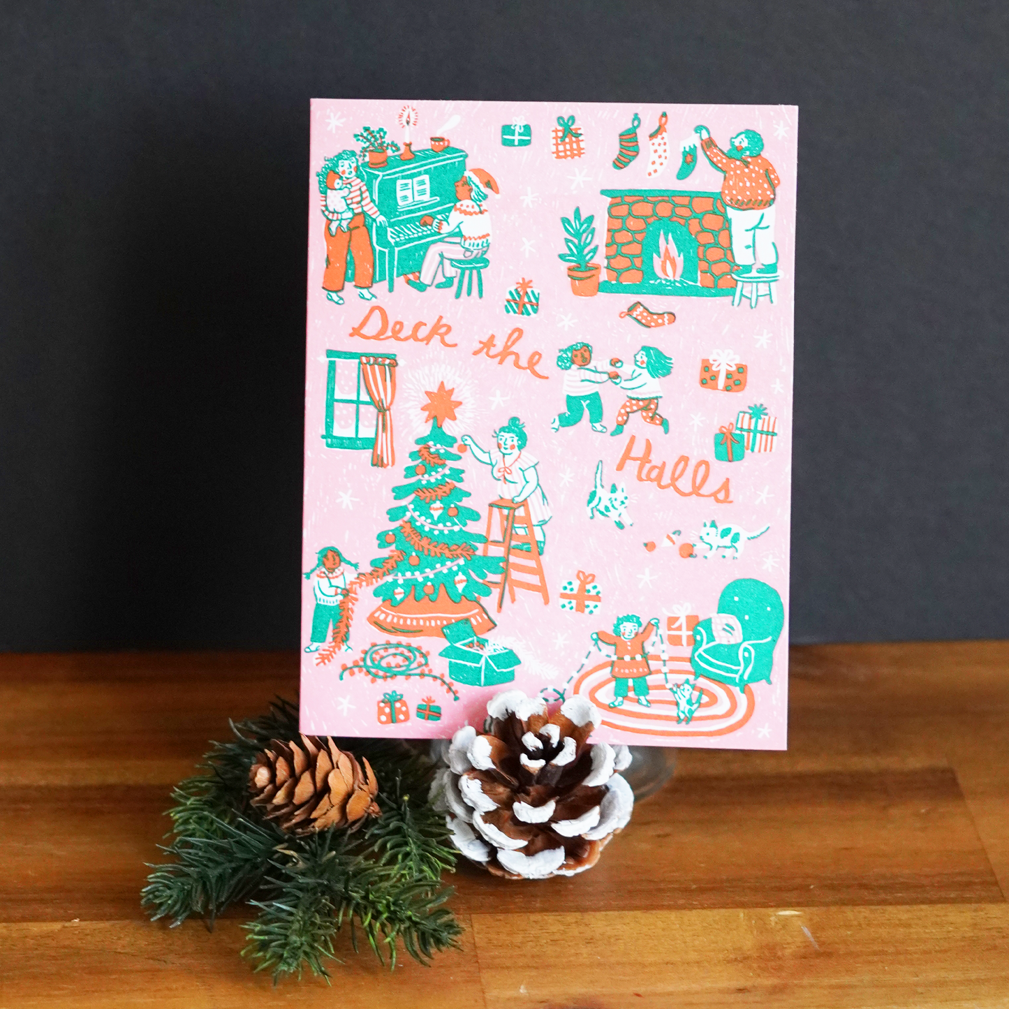 Very Vintage Holiday Cheer Cards - Set of 3 Cards + Stickers + Pen + Stamps