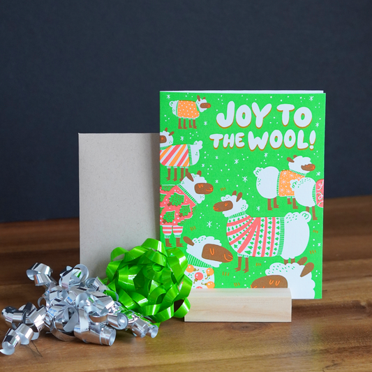Joy to the Wool Letterpress Christmas Card